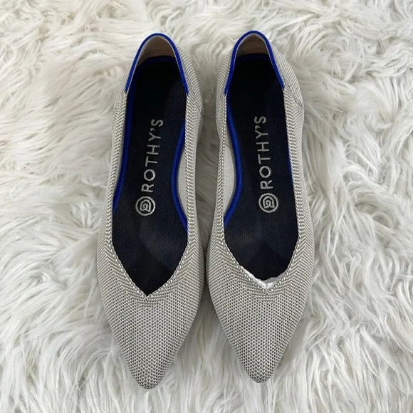 ROTHY’S The Point in Flax Birdseye Size 7.5 Flats Slip On Shoes - Picture 4 of 14